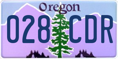 OR license plate 028CDR