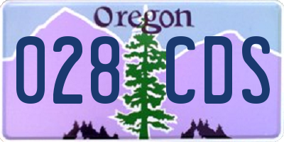 OR license plate 028CDS