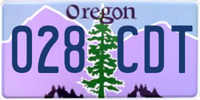 OR license plate 028CDT