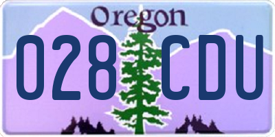 OR license plate 028CDU