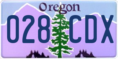 OR license plate 028CDX