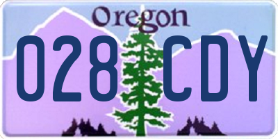 OR license plate 028CDY