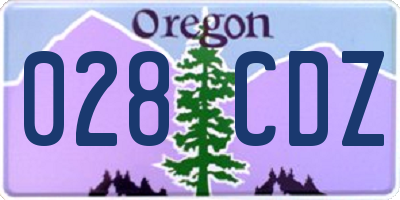 OR license plate 028CDZ