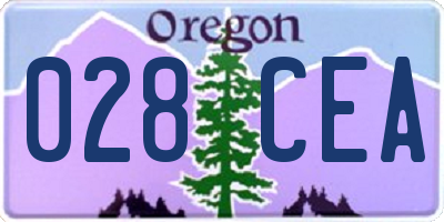 OR license plate 028CEA