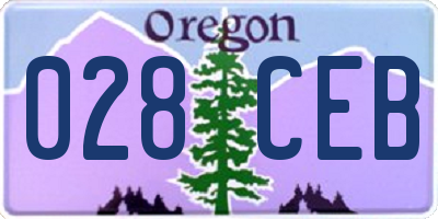 OR license plate 028CEB