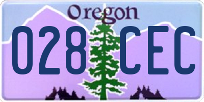 OR license plate 028CEC