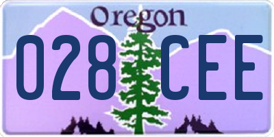 OR license plate 028CEE