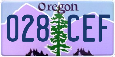 OR license plate 028CEF