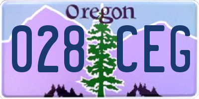 OR license plate 028CEG