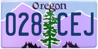 OR license plate 028CEJ
