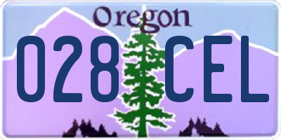 OR license plate 028CEL