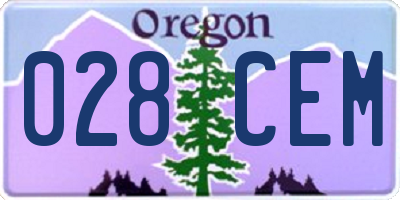 OR license plate 028CEM