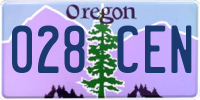 OR license plate 028CEN