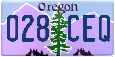 OR license plate 028CEQ