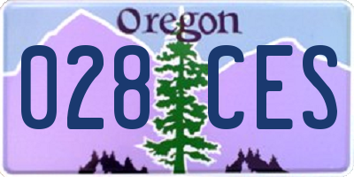 OR license plate 028CES
