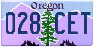 OR license plate 028CET