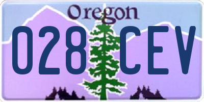 OR license plate 028CEV