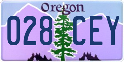 OR license plate 028CEY