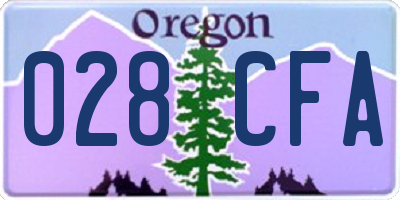 OR license plate 028CFA