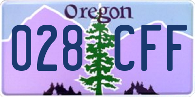 OR license plate 028CFF