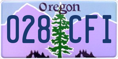 OR license plate 028CFI