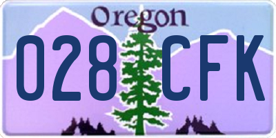 OR license plate 028CFK