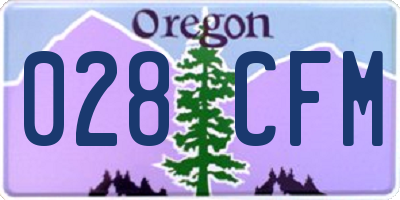 OR license plate 028CFM