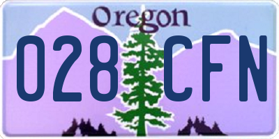 OR license plate 028CFN