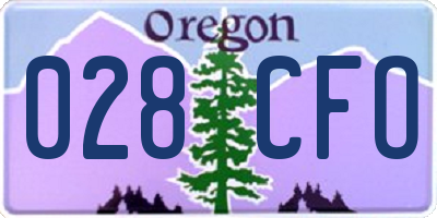 OR license plate 028CFO