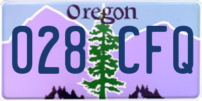 OR license plate 028CFQ
