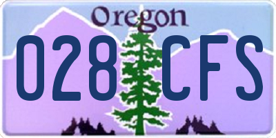 OR license plate 028CFS