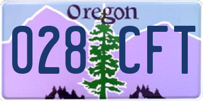 OR license plate 028CFT