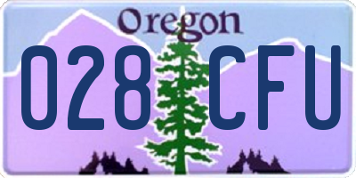 OR license plate 028CFU
