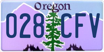 OR license plate 028CFV