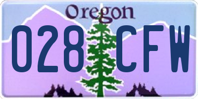 OR license plate 028CFW