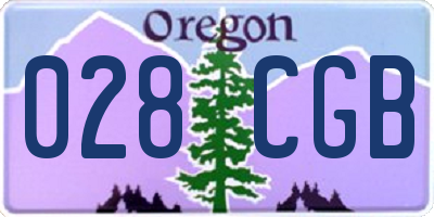 OR license plate 028CGB