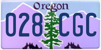 OR license plate 028CGC