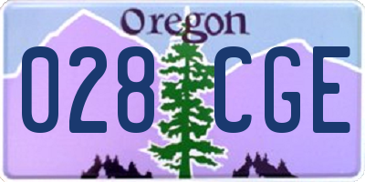 OR license plate 028CGE
