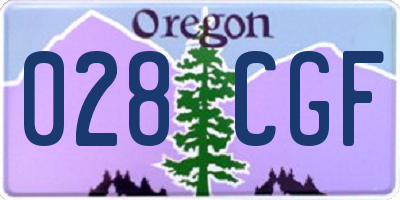 OR license plate 028CGF