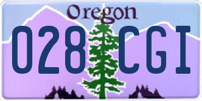OR license plate 028CGI