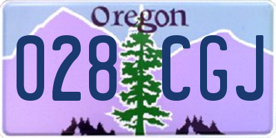 OR license plate 028CGJ