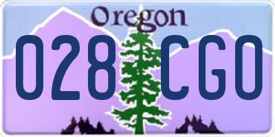 OR license plate 028CGO