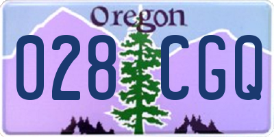 OR license plate 028CGQ