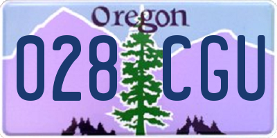 OR license plate 028CGU