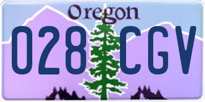 OR license plate 028CGV