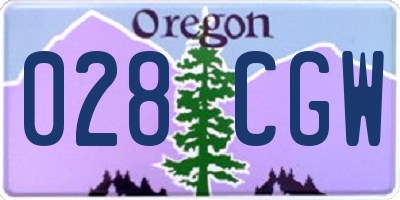 OR license plate 028CGW