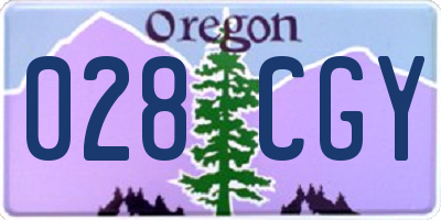 OR license plate 028CGY