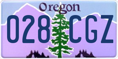 OR license plate 028CGZ