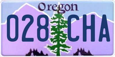 OR license plate 028CHA