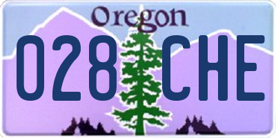 OR license plate 028CHE
